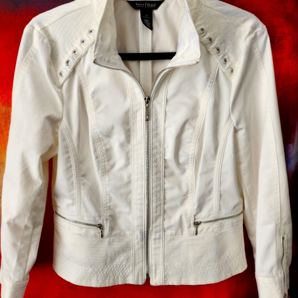 WHBM White/Cream Moto Jacket